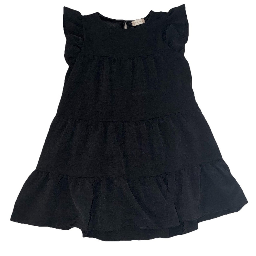 Altar'd State Dress‎ S Black Babydoll Tiered  Flutter Sleeve Lined